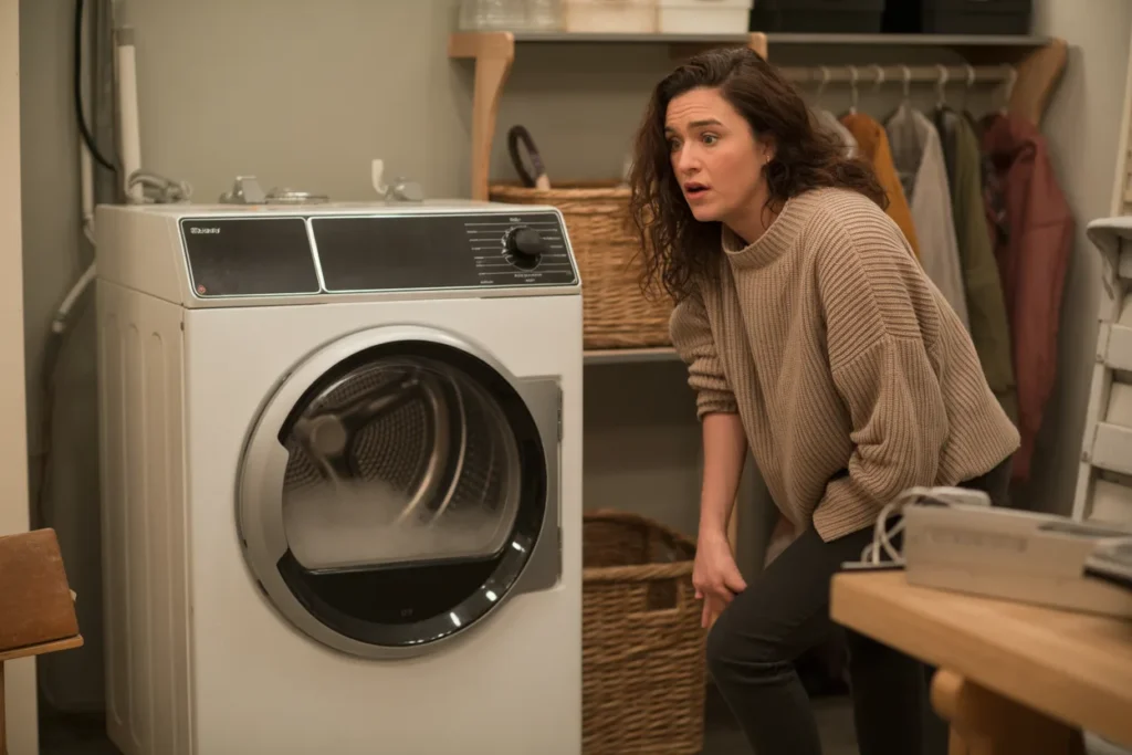 Homeowner concerned about a dryer smelling like burning, signaling a possible mechanical or electrical issue